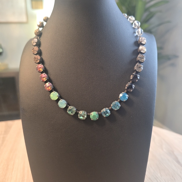 Sabika Blue, Green, Turqouise, Black, Brown And Beaded Choker Necklace-MINT! - Picture 9 of 10